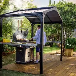 Austin BBQ Gazebo 6x8 1.8x2.4m Black Palram-Canopia Garden Gazebos