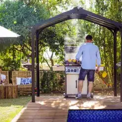 Austin BBQ Gazebo 6x8 1.8x2.4m Black Palram-Canopia Garden Gazebos
