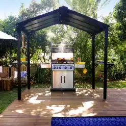 Austin BBQ Gazebo 6x8 1.8x2.4m Black Palram-Canopia Garden Gazebos